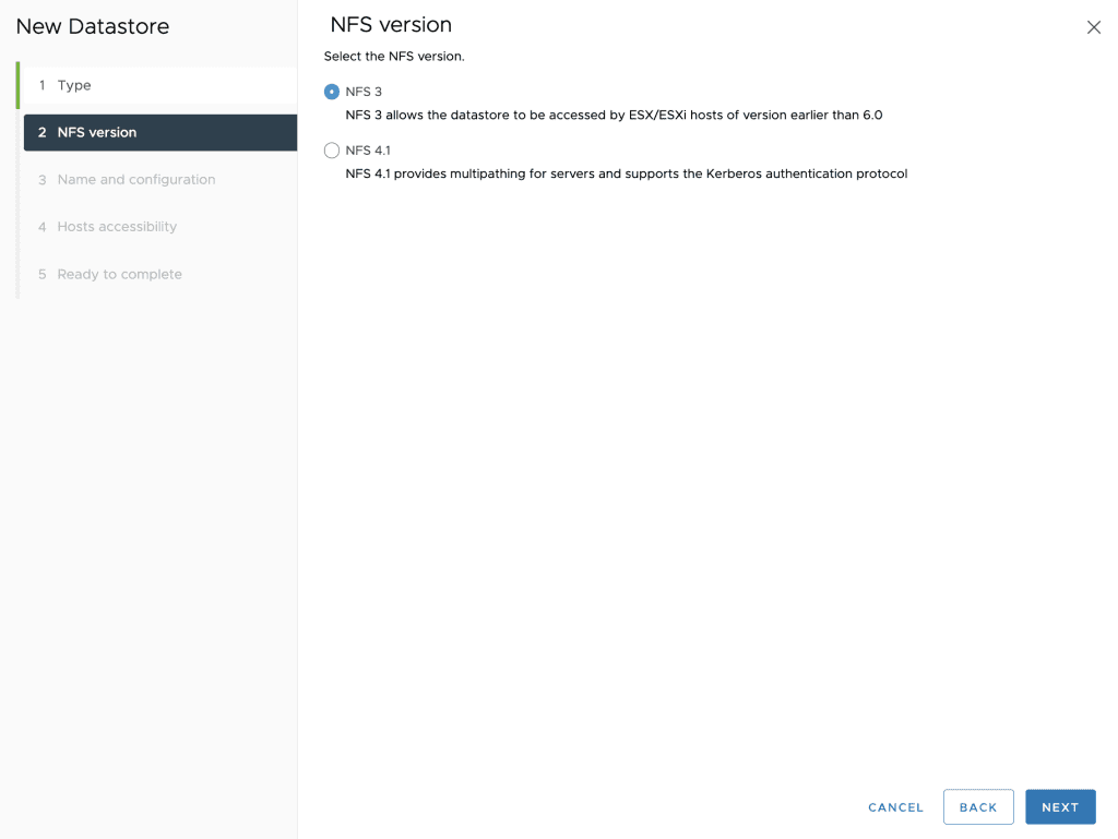 Content Libraries NFS Version