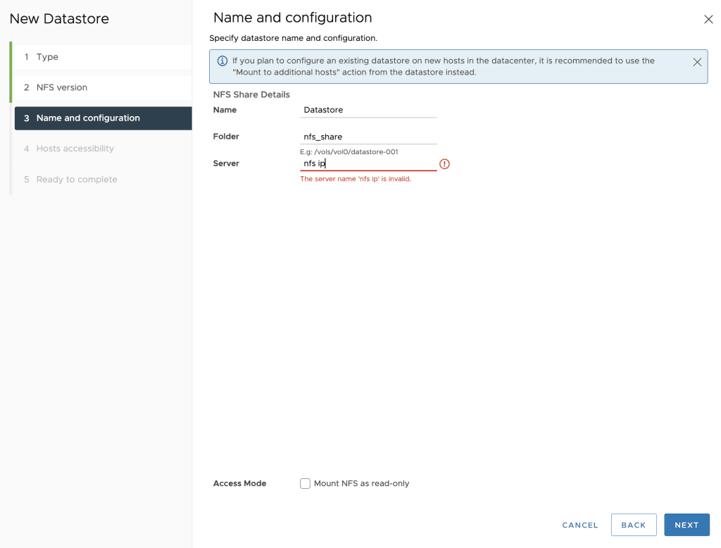 Content Libraries Name and configuration