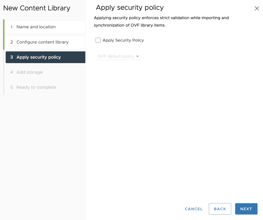 Apply security policy