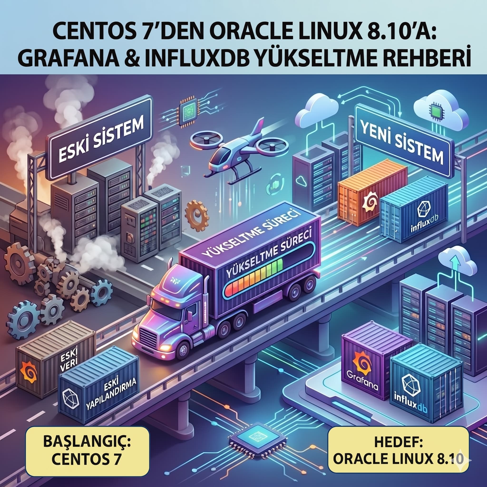 CentOS 7'den Oracle Linux 8.10'a Grafana ve InfluxDB yükseltme süreci